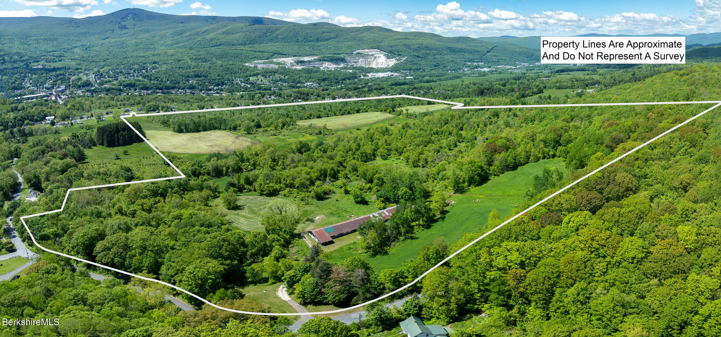 128 East Hoosac Street Adams, MA 01220 - Photo 2 of 15 Aerial View West w Property Lines