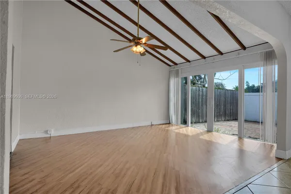 a view of backyard and entertaining space