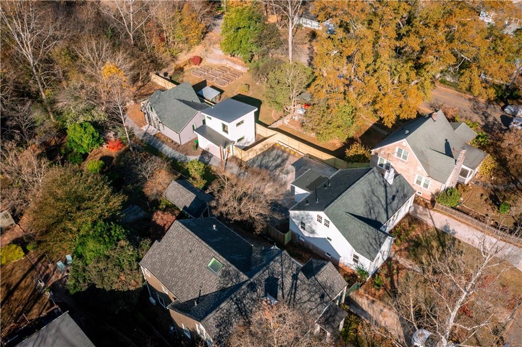 845 Ormewood Terrace Southeast, Unit A Atlanta, GA 30316 - Photo 30 of 34 an aerial view of a house with a yard and garden