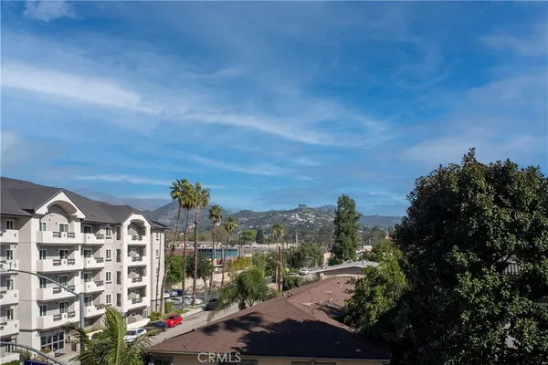 a view of a city that has tall buildings