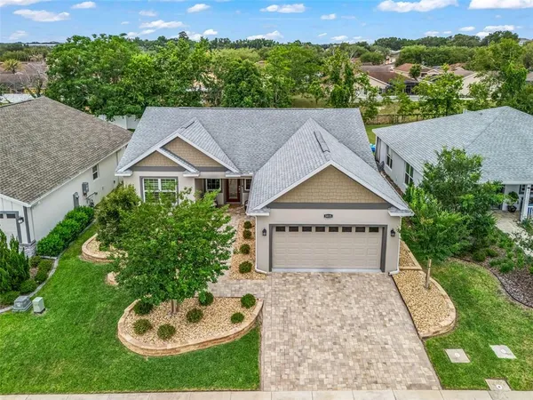 an aerial view of a house