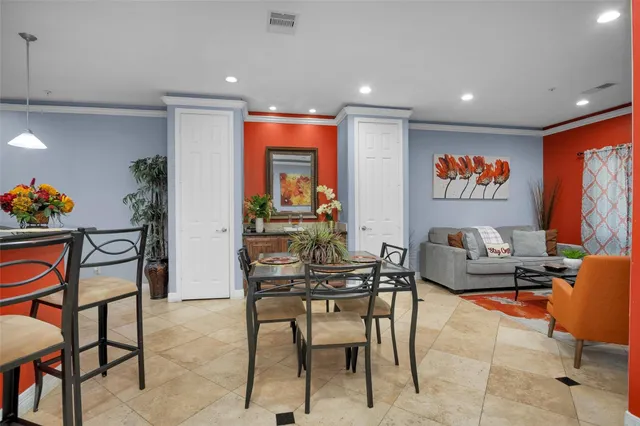 a living room with furniture