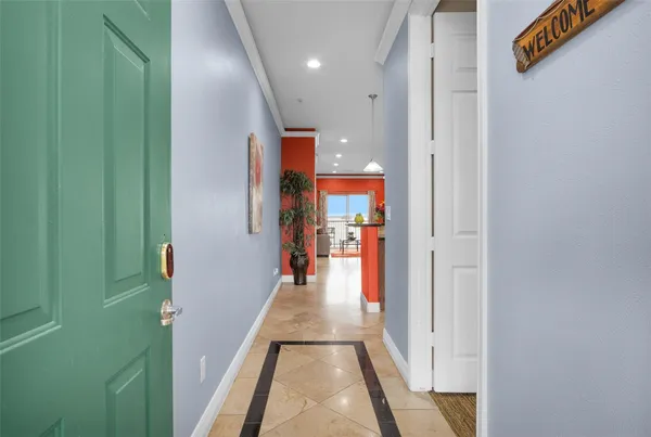 a view of a hallway with a hallway