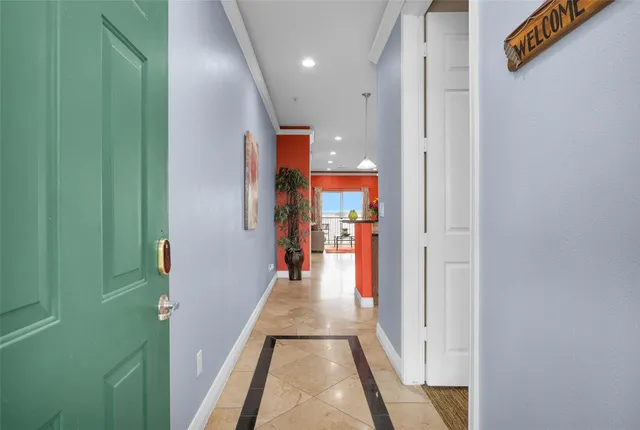 a view of a hallway with a hallway