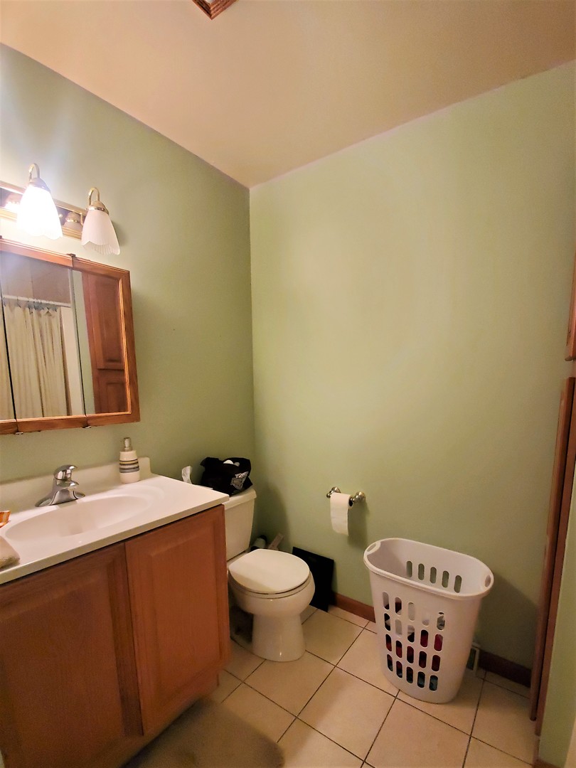 8776 Wolf Road Kingston, IL 60145 - Photo 15 of 35 a bathroom with a sink a toilet and a mirror