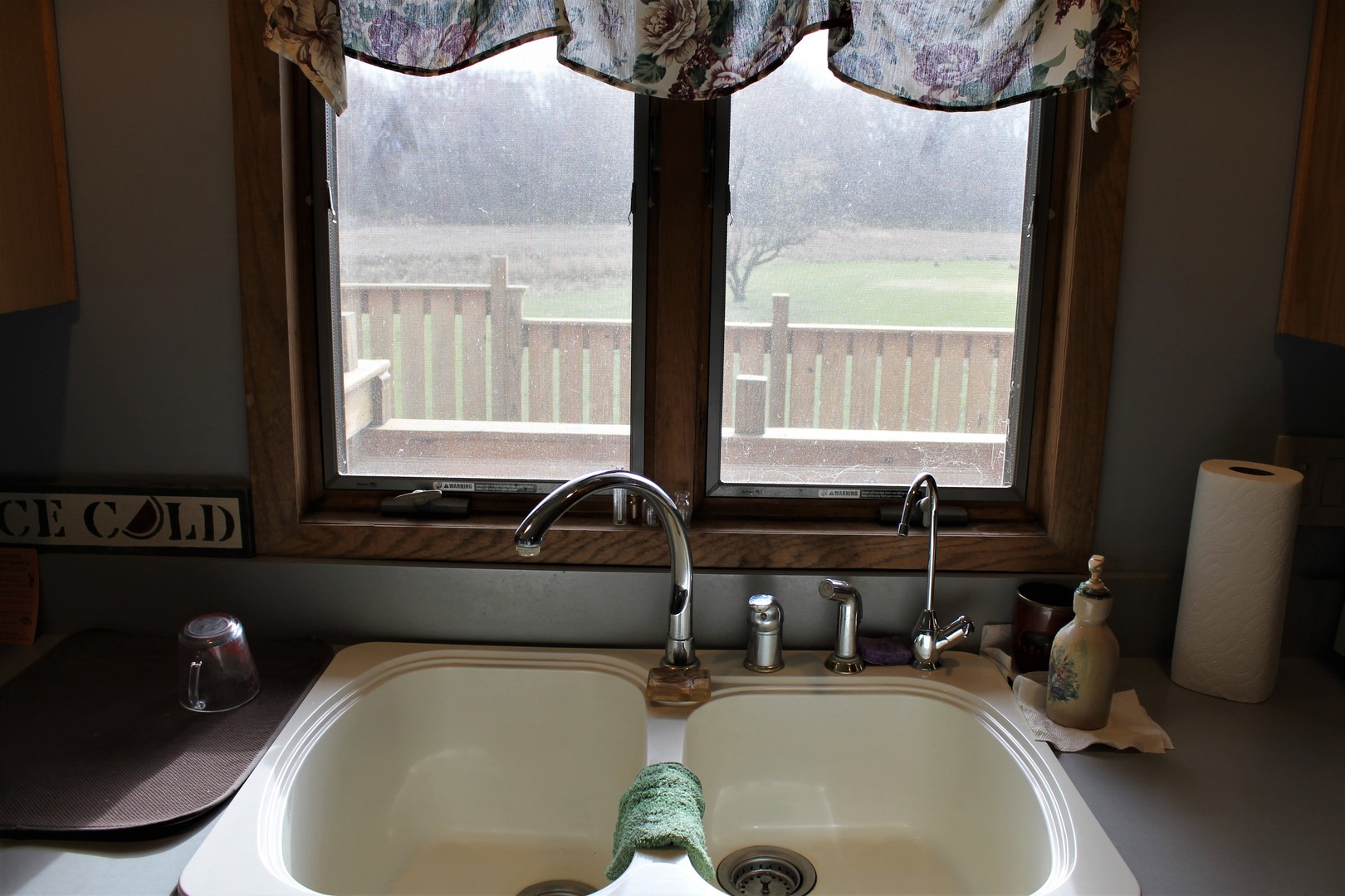 8776 Wolf Road Kingston, IL 60145 - Photo 20 of 35 a bathroom with a granite countertop sink and a mirror