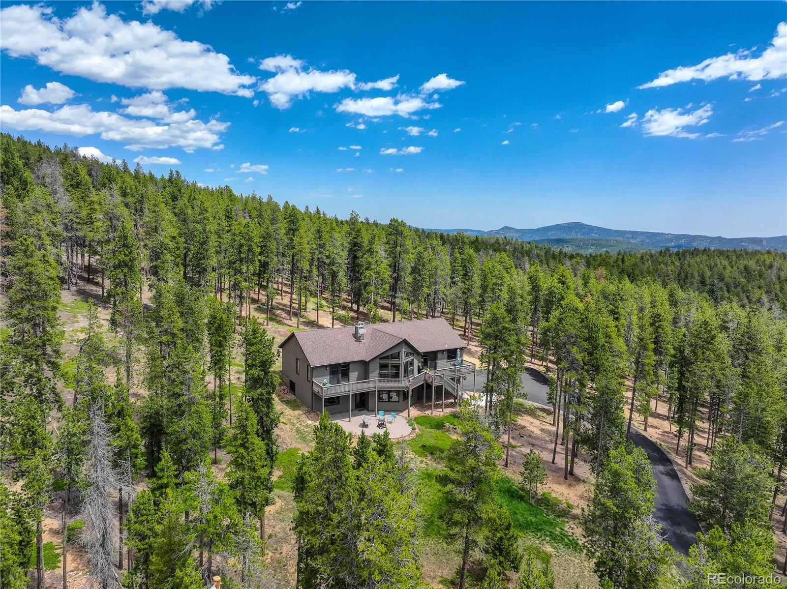 a view of a balcony with mountain view