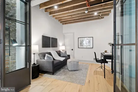 a living room with furniture