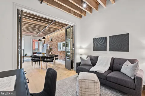 a living room with furniture