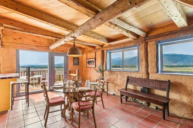 a view of an outdoor space with seating area