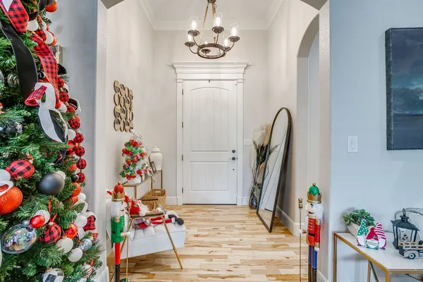 a view of a entryway with flowers