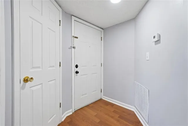 an empty room with closet