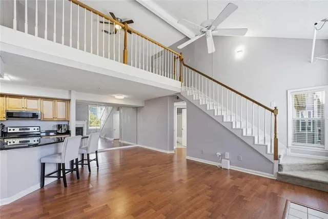 a view of dining room with furniture