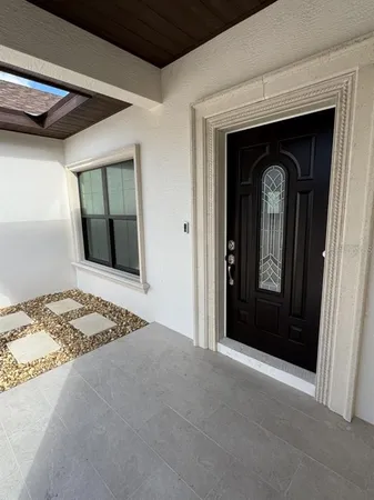 a view of a door of the house