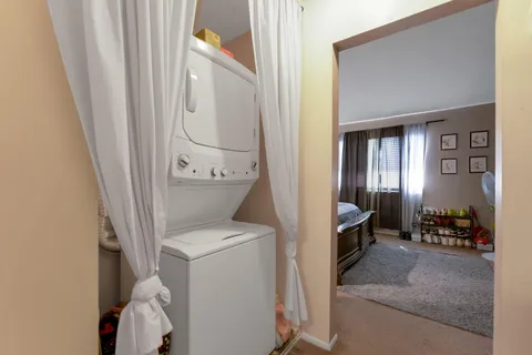 a room with a washer and dryer