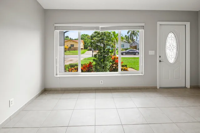 an empty room with window