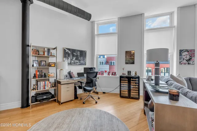 a workspace with furniture