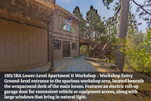 a view of balcony with wooden floor