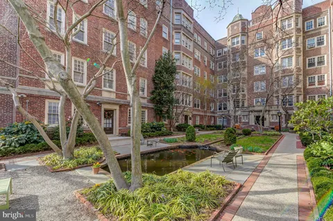 a view of a building with garden
