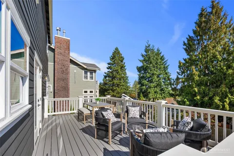 a view of a patio on wooden floor