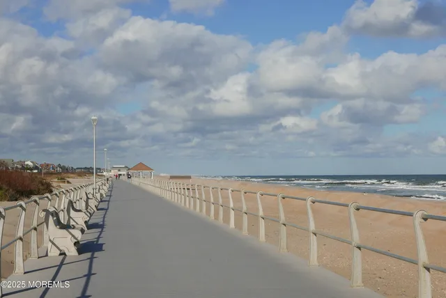 a view of a terrace with sky view