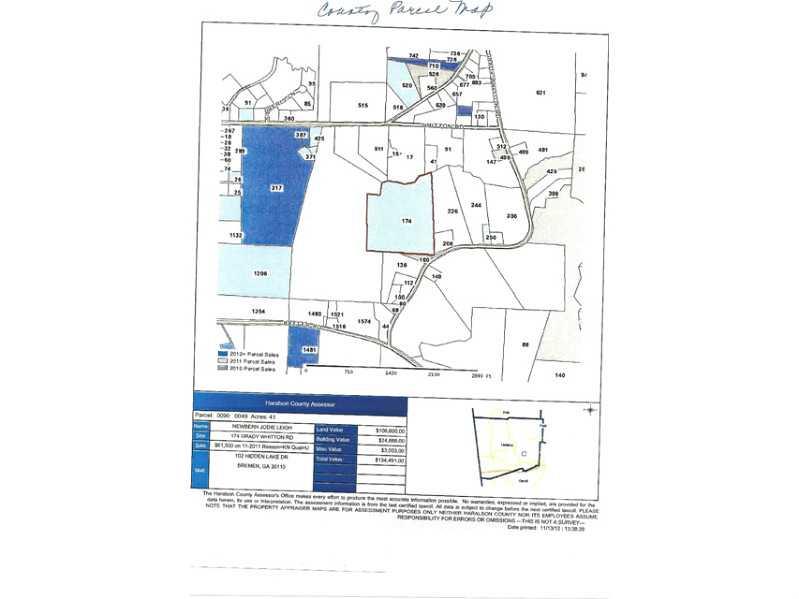 174 Grady Whitton Road Bremen, GA 30110 - Photo 1 of 1 View. County Parcel Map