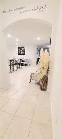 a large room with furniture