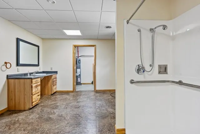 a view of a hallway with a elevator