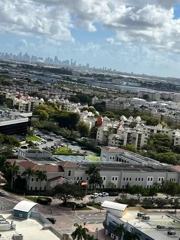 a view of a glass door