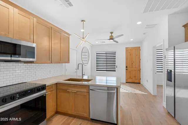 a view of an ocean and a big yard