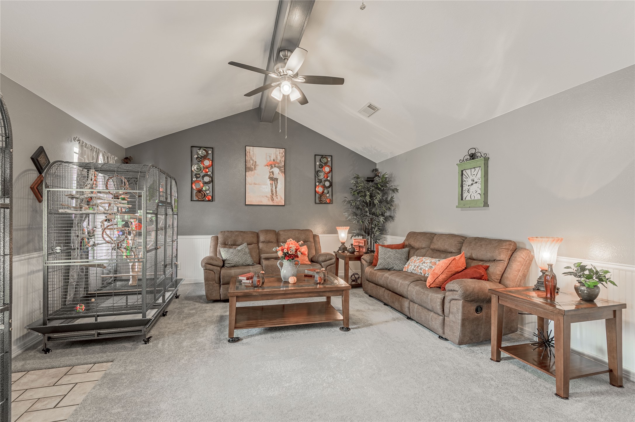 70 William Thomas Road Huntsville, TX 77320 - Photo 7 of 50 a living room with furniture and a ceiling fan