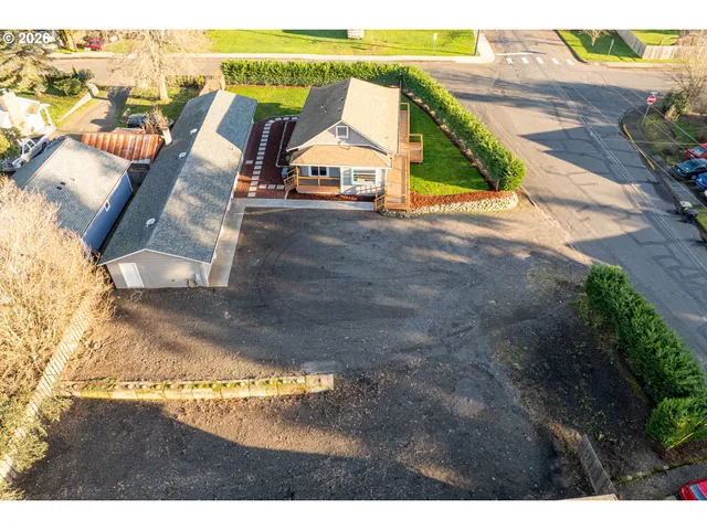 a view of a park with an ocean view