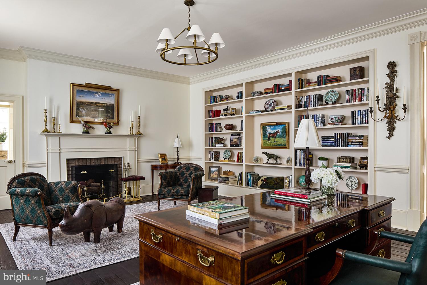 1663 Hatchers Mill Road Marshall, VA 20115 - Photo 10 of 60 Lirbary/home office with fireplace and built-ins