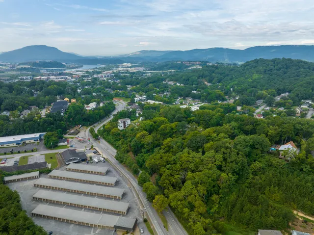 a view of a city from a balcony