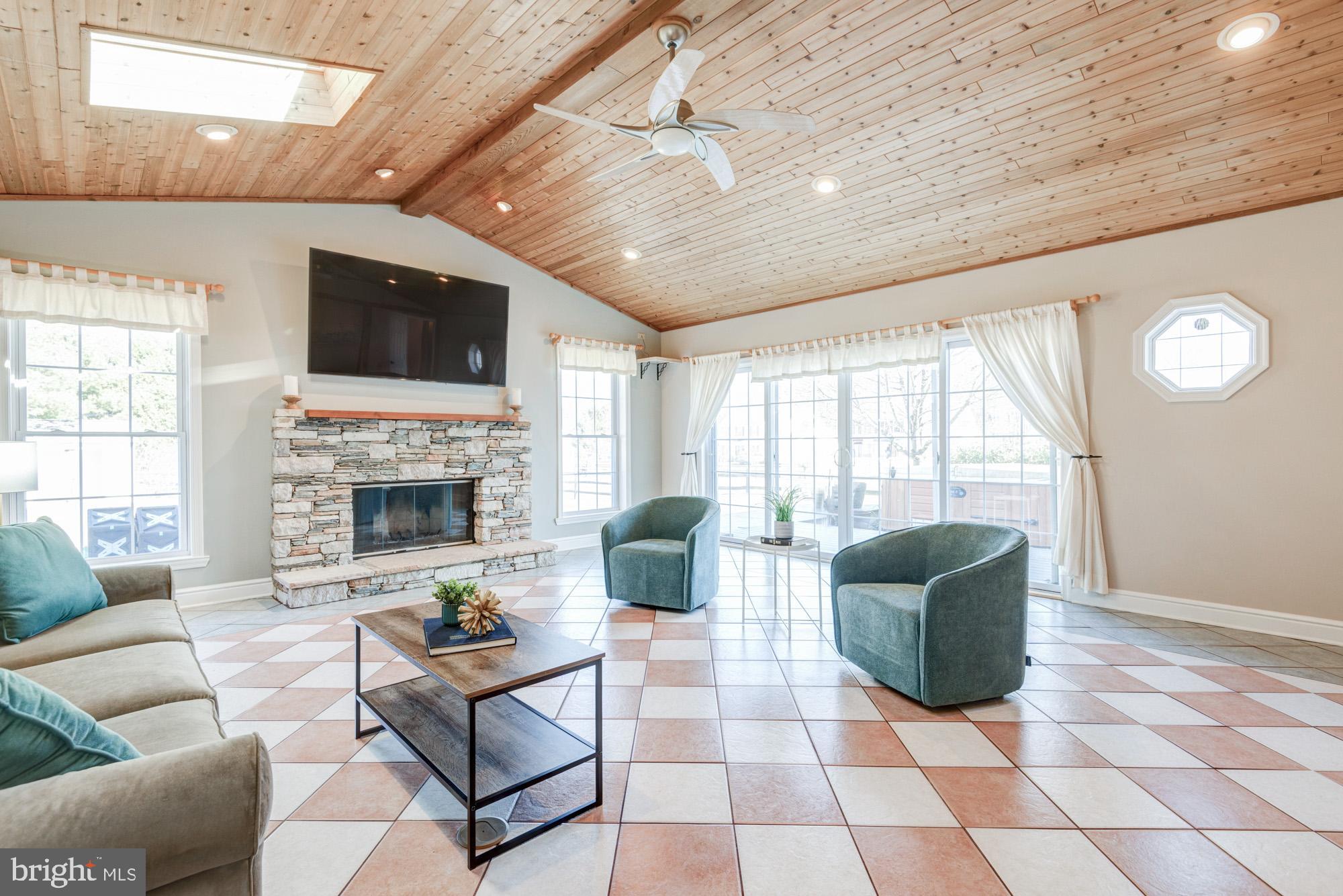 21 Oakview Drive Newark, DE 19702 - Photo 36 of 65 a living room with furniture a flat screen tv and a fireplace
