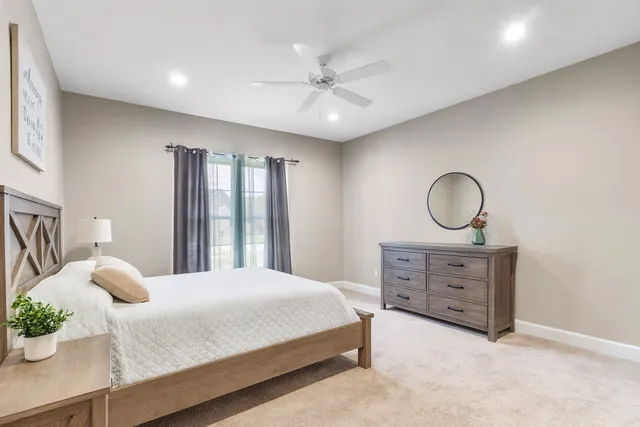 a workspace with furniture and window