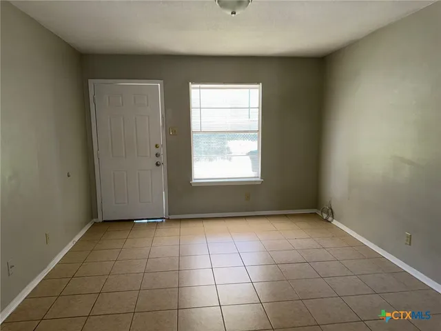 an empty room with closet