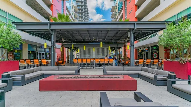 a view of a building with a porch