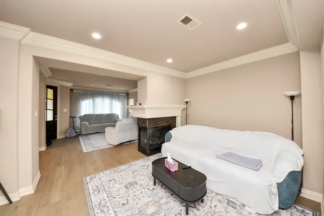 a living room with furniture and a couch