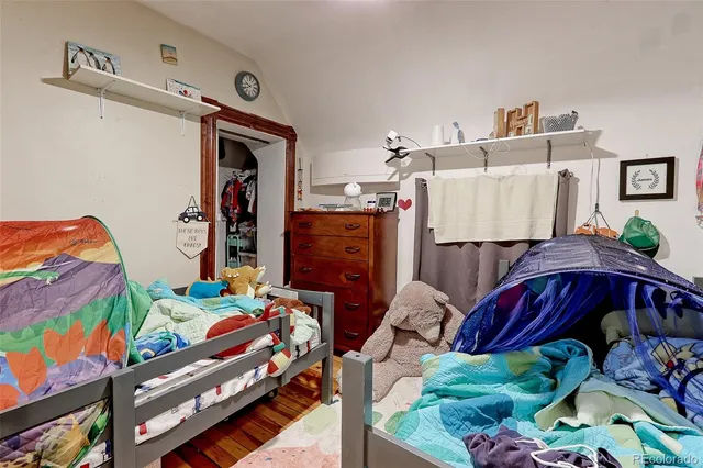 a bed and a bed in a bedroom