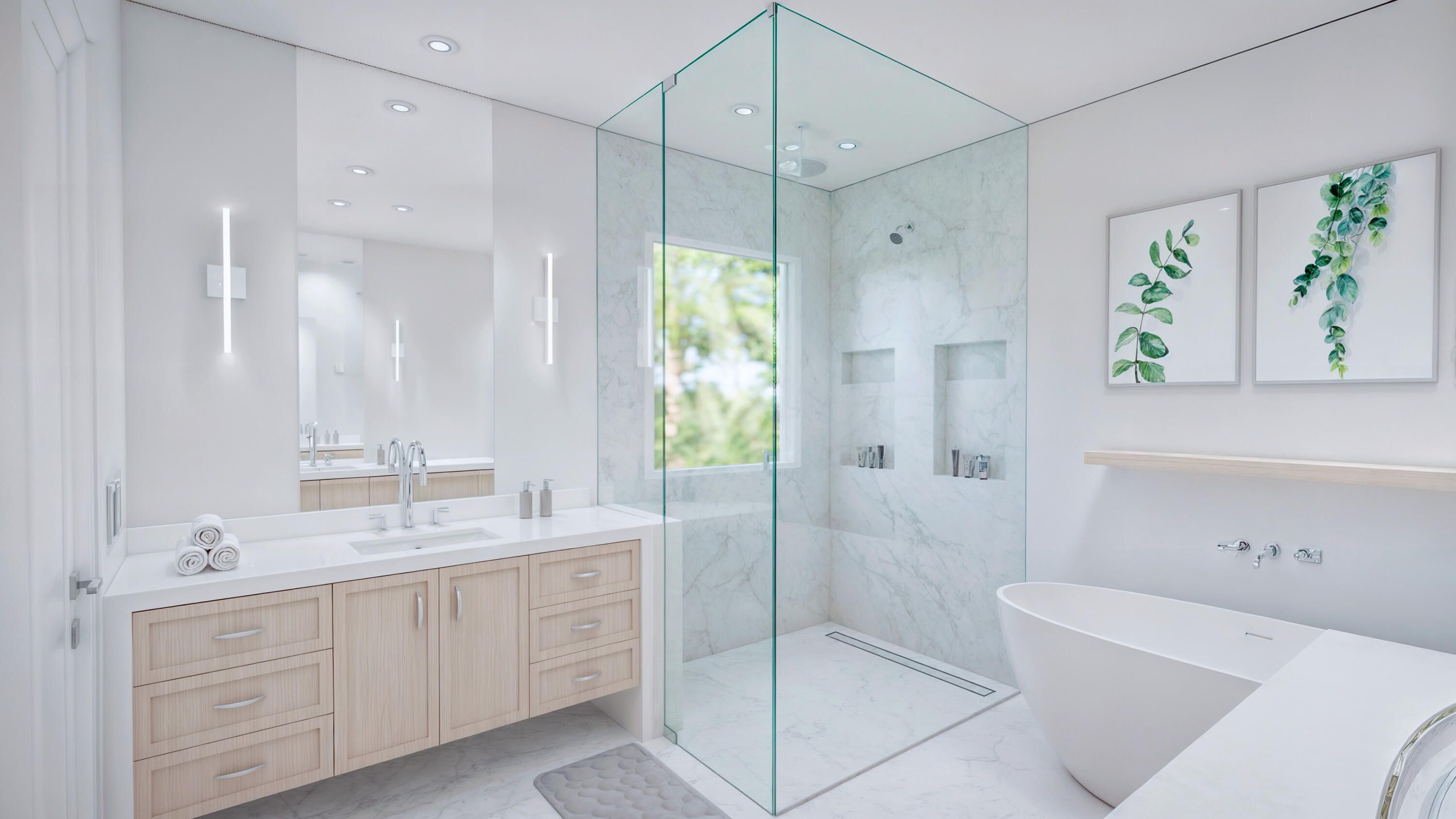 4594 133rd Road South, Unit LUCCA Delray Beach, FL 33445 - Photo 8 of 16 a bathroom with a double vanity sink toilet and shower