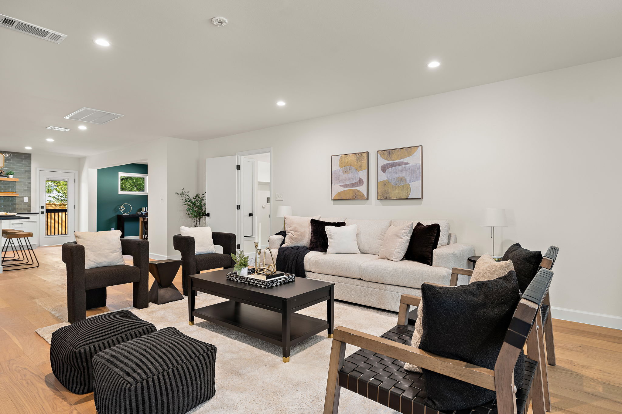 8102 Burrell Drive Austin, TX 78757 - Photo 6 of 31 a living room with furniture and a rug