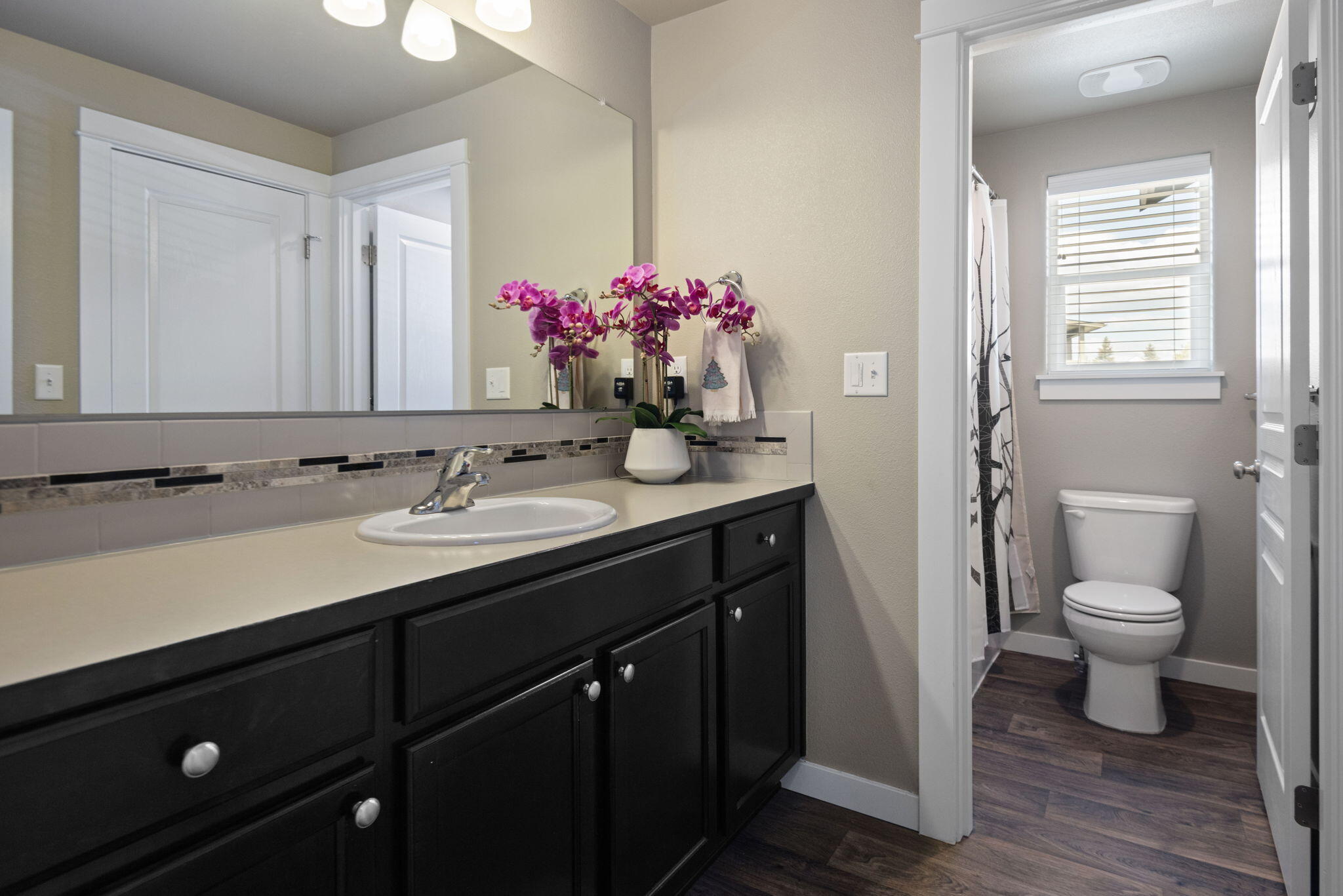715 Brooks Camp Road Sisters, OR 97759 - Photo 17 of 25 a bathroom with a sink vanity mirror and toilet