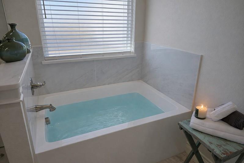 25 Pear Tree Lane Collinsville, TX 76233 - Photo 16 of 34 a bathroom with a tub and a window