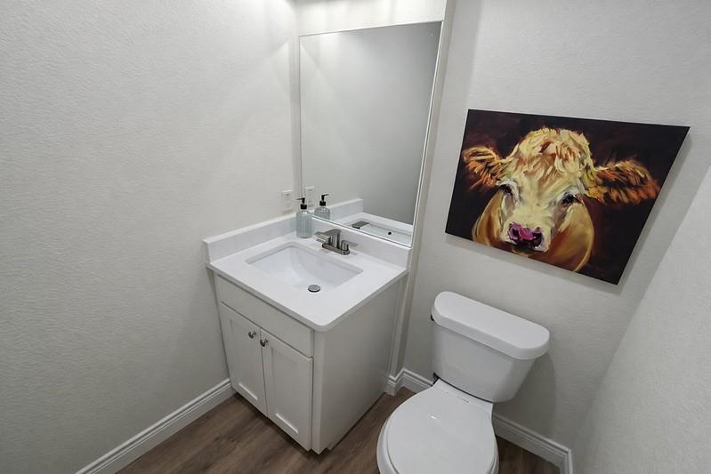 25 Pear Tree Lane Collinsville, TX 76233 - Photo 27 of 34 a bathroom with a toilet sink and mirror