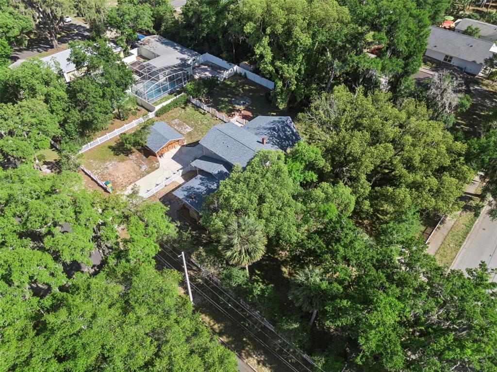 1048 North Grandview Street Mount Dora, FL 32757 - Photo 55 of 56 an aerial view of residential house with outdoor space and trees all around
