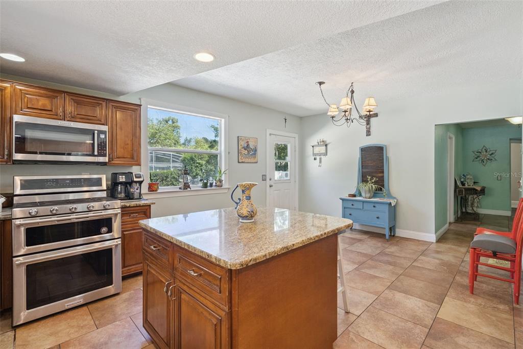 1048 North Grandview Street Mount Dora, FL 32757 - Photo 8 of 56 a kitchen with kitchen island granite countertop a stove cabinets and sink