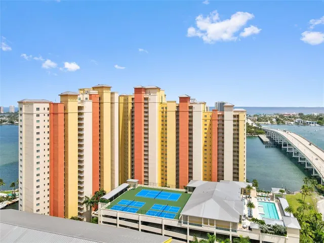 a room with tall trees