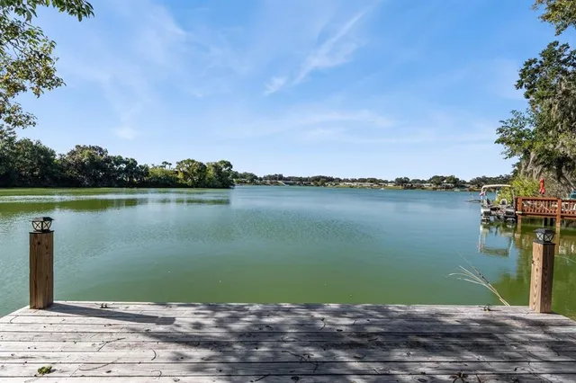 a view of a lake with houses