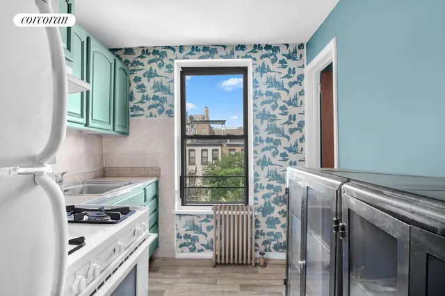 a view of a building with windows